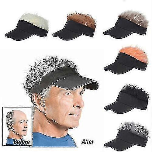 Golf Baseball Cap With Fake Hair Cap Sun Visor Fun Toupee Hats Mens Spiked