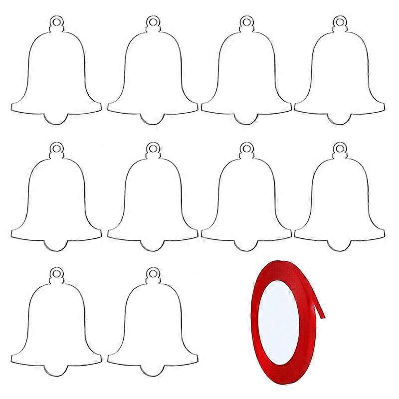 10pcs Clear Acrylic Christmas Decoration Tags Bell