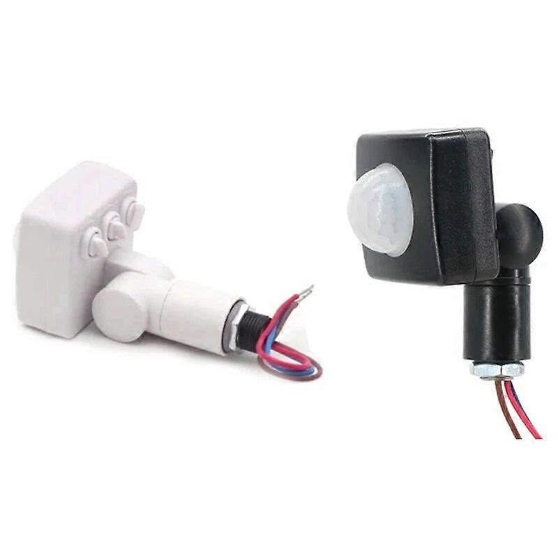2PCS 220V Mini Human Body Infrared Sensor Infrared Body Sensor Switch LED Flood Light PIR Motion Sensor  White & Black