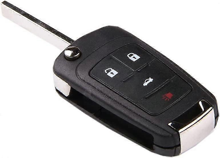 Wabjtam Keyless Flip Folding Key Shell Remote Key Case Fob Replacement 4 Button For Camaro 2010 2011 2012 2013 2014
