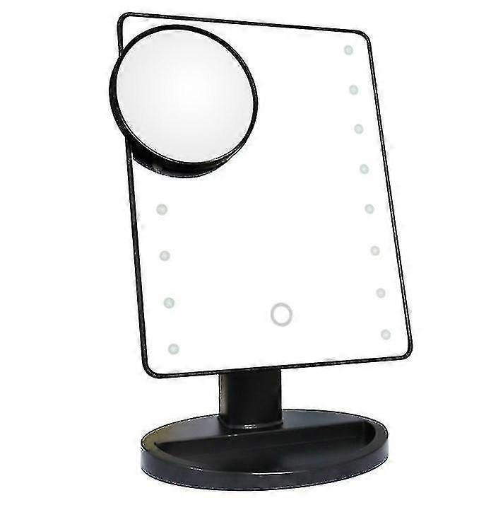Table Mirror With Lighting Black Make-up Mirror With Light Make-up Mirror