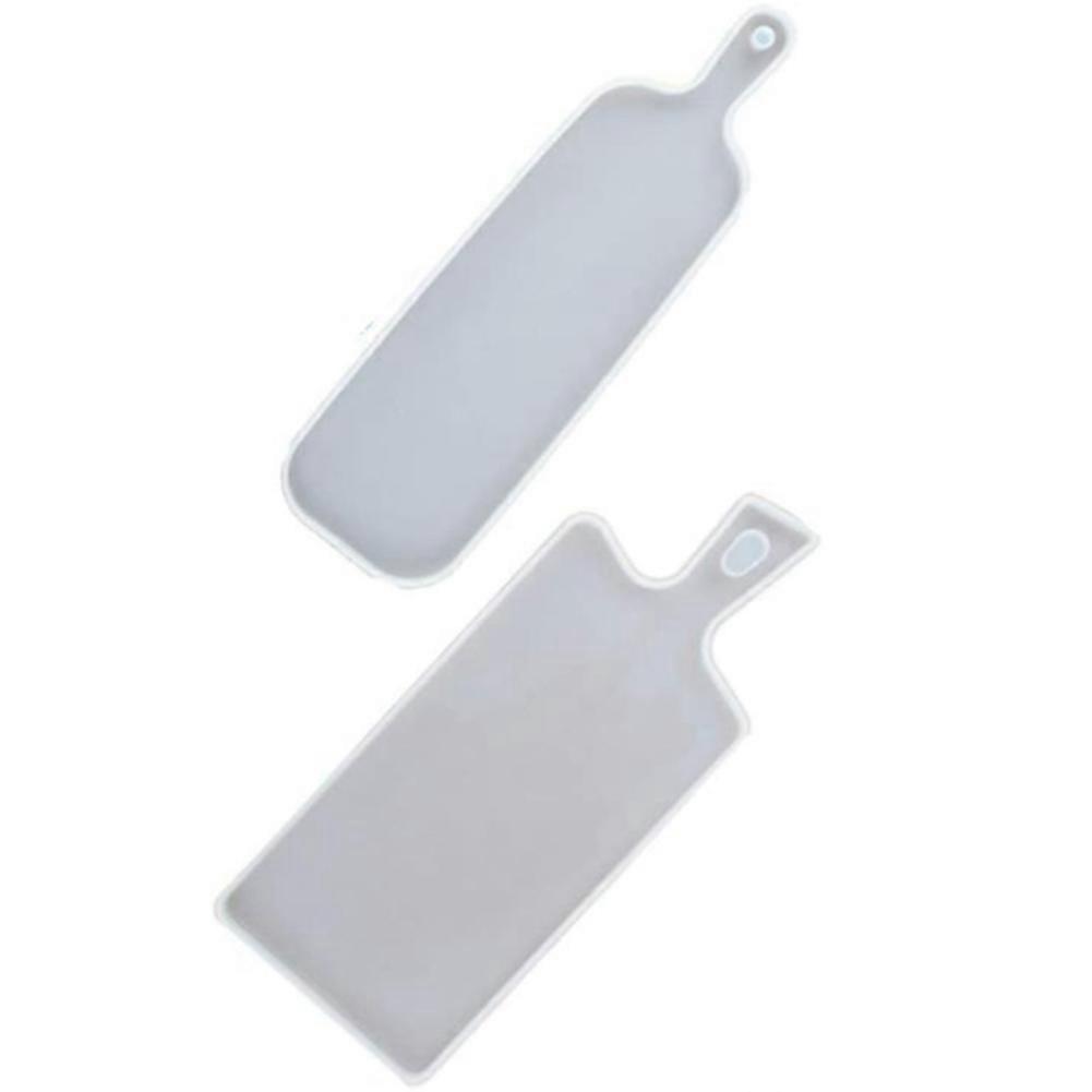 2Pcs Tray Resin Molds with Single Handle,Serving Board Resin Casting Molds for Tray Making,DIY Jewelry Dish Plate