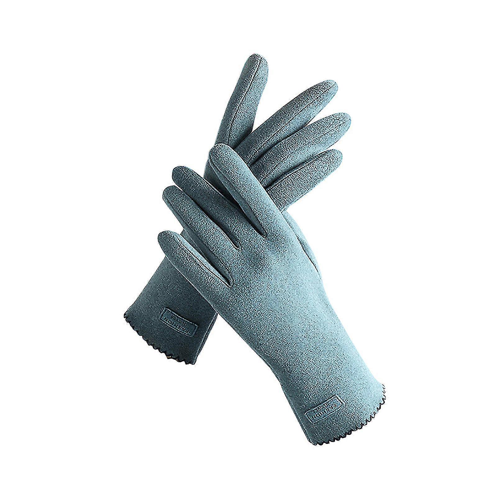 Solid Color German Leather Label Gloves With T-ouch Screen For Index Finger