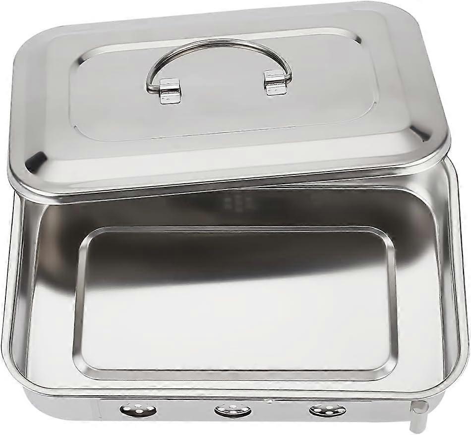 Stainless Steel Instrument Tray Organizer 6.3x9.4x2.1 Inch Instruments Solid Box with Lid Rectangle Sterilization Box Container Lab Instrument Tools T