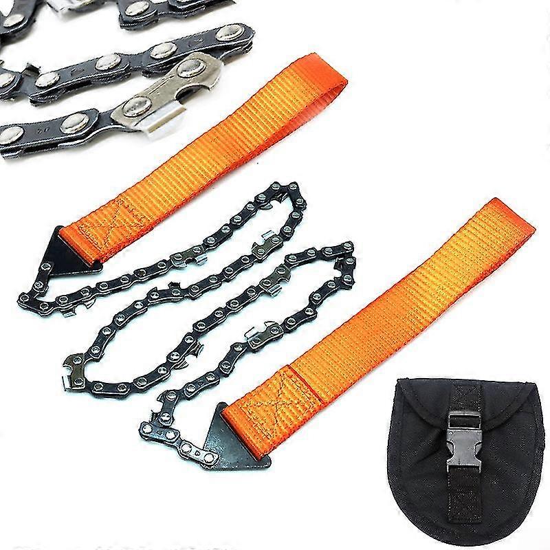 Portable Chainsaw Hand Saw With Parachute Rope Handles Multifunction Nylon Kit, Cable Saw For Survival Gear, Camping, Hunting.
