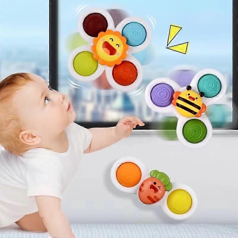 3PCS Suction Cup Spinning Top Toy - Best Toddler Gifts