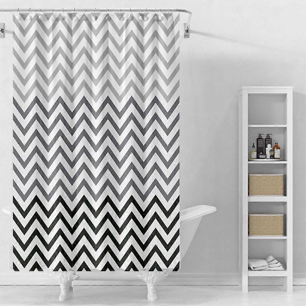 Waterproof PEVA shower curtain, 180*180cm, with hooks, wave pattern