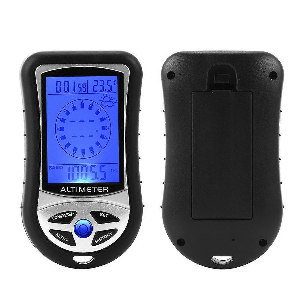 8-in-1 Altimetro elettronico Barometro LCD Bussola digitale Termometro Misuratore di altezza Previsioni meteorologiche Tester di pressione barometrica