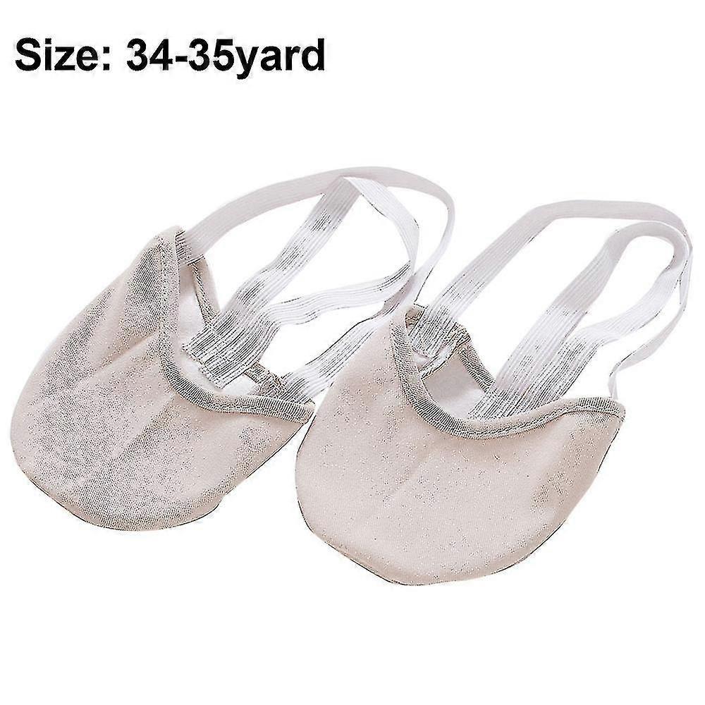 1 זוג עור כבש רך ריקוד תחתון חצי סוליה נעלי פו הופכות נעליים