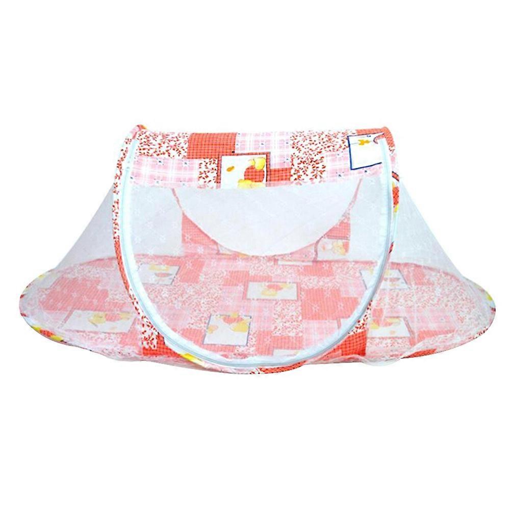 Foldable Baby Bed Net Practical Instant Travel Tent Crib Playpen (orangered)