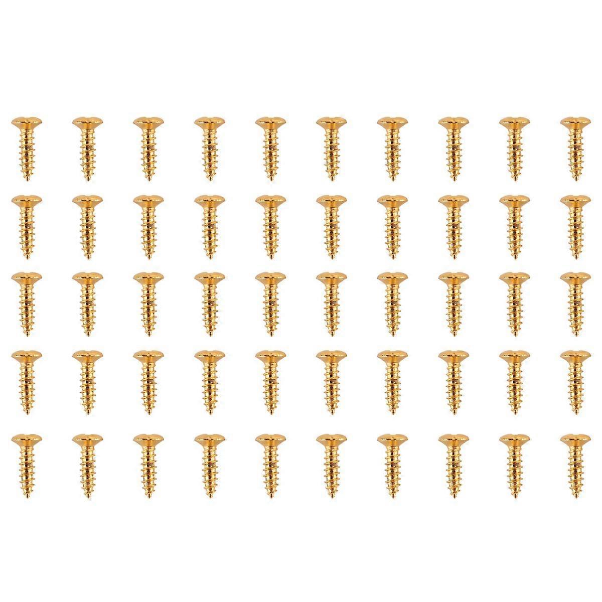 50x Guitar Bass Screws Parts for Scratchplates Pickguard, Gold