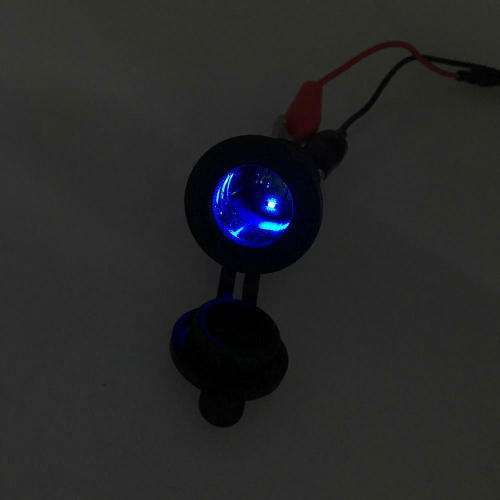 12V Waterproof Motorcycle Cigarette Blue Lighter Power Plug Outlet Socket