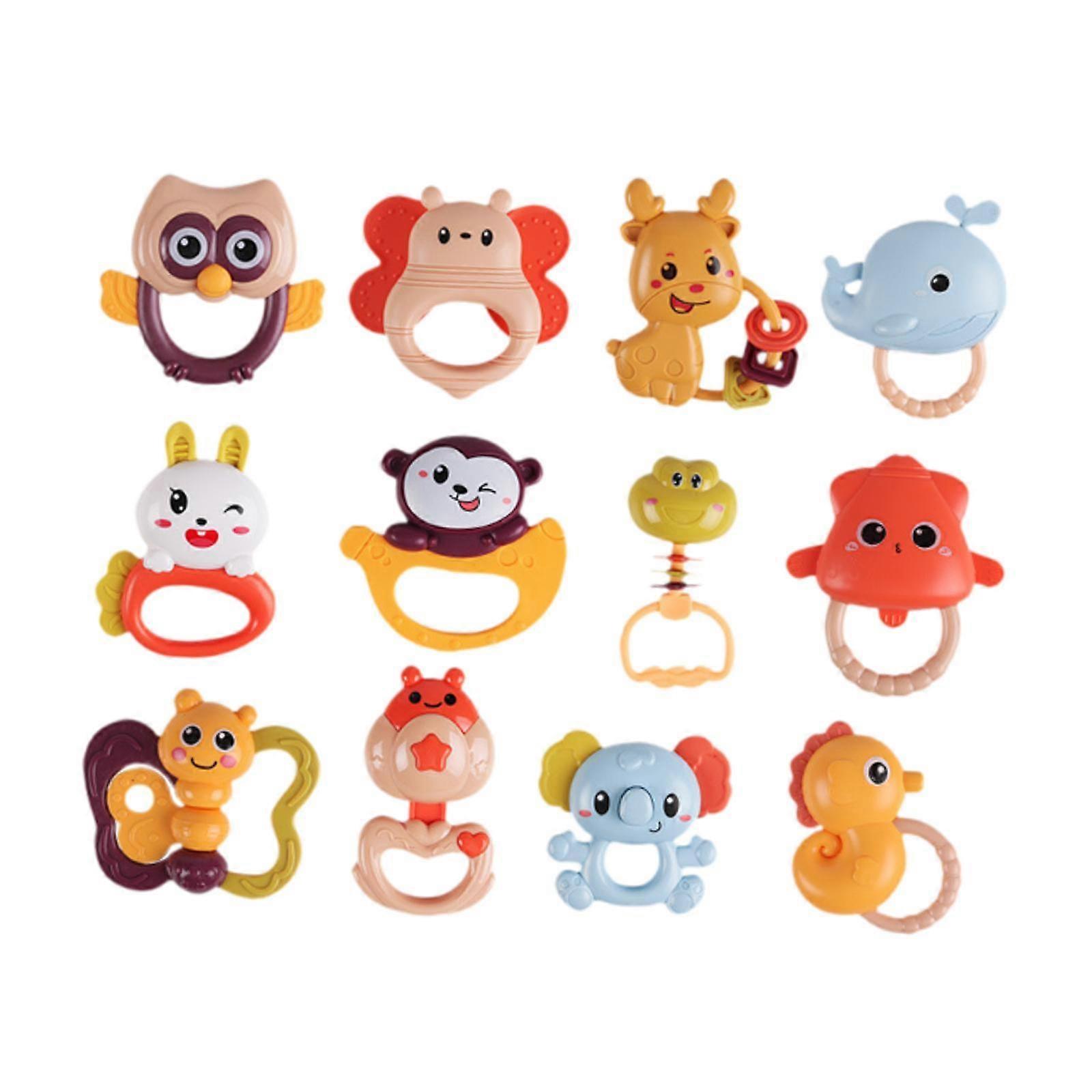 12st Baby Rattles Leksaker Set Infant Grab SHAKE Rattlar för nyfödda pojkar flickor