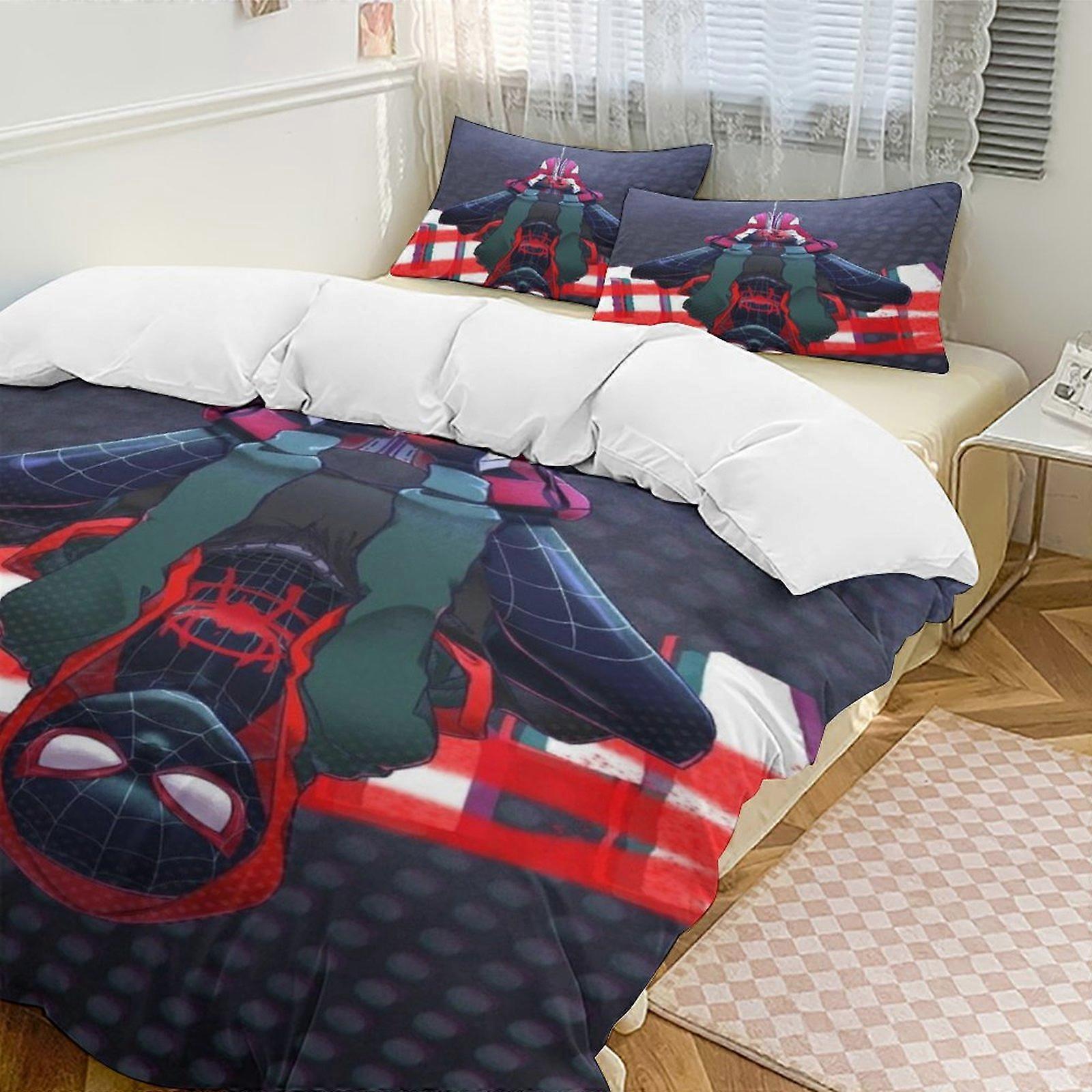 Påslakanset HL524 Miles Morales påslakan i dun Sängkläder i mikrofiber, 1 dunpåslakan och 2 örngott XN524