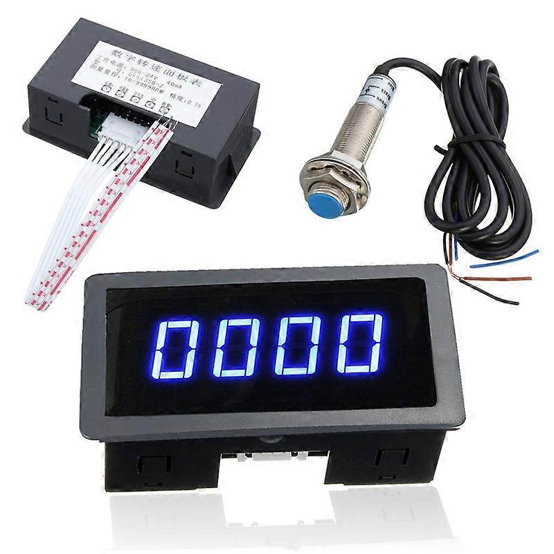 4 Digital LED Tachometer Gauge RPM Speed Meter+Hall Proximity Switch Sensor NPN 12V Accessories Tachomete Sets