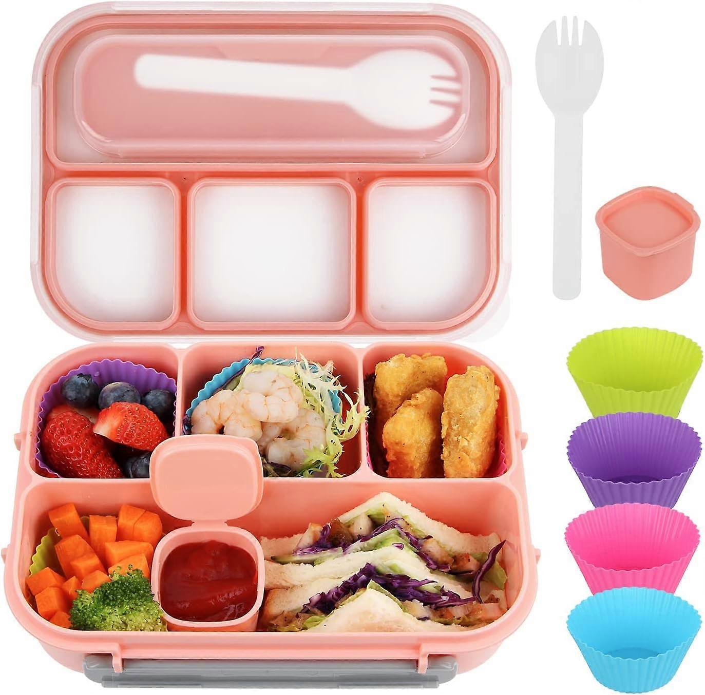 1 pcs Lunch Box Adult Lunch Box, Lunch Box Kids, Lunch Containers for Adults/Kids/Students,1300ML-4 Compartment Bento Lunch Box (pink)