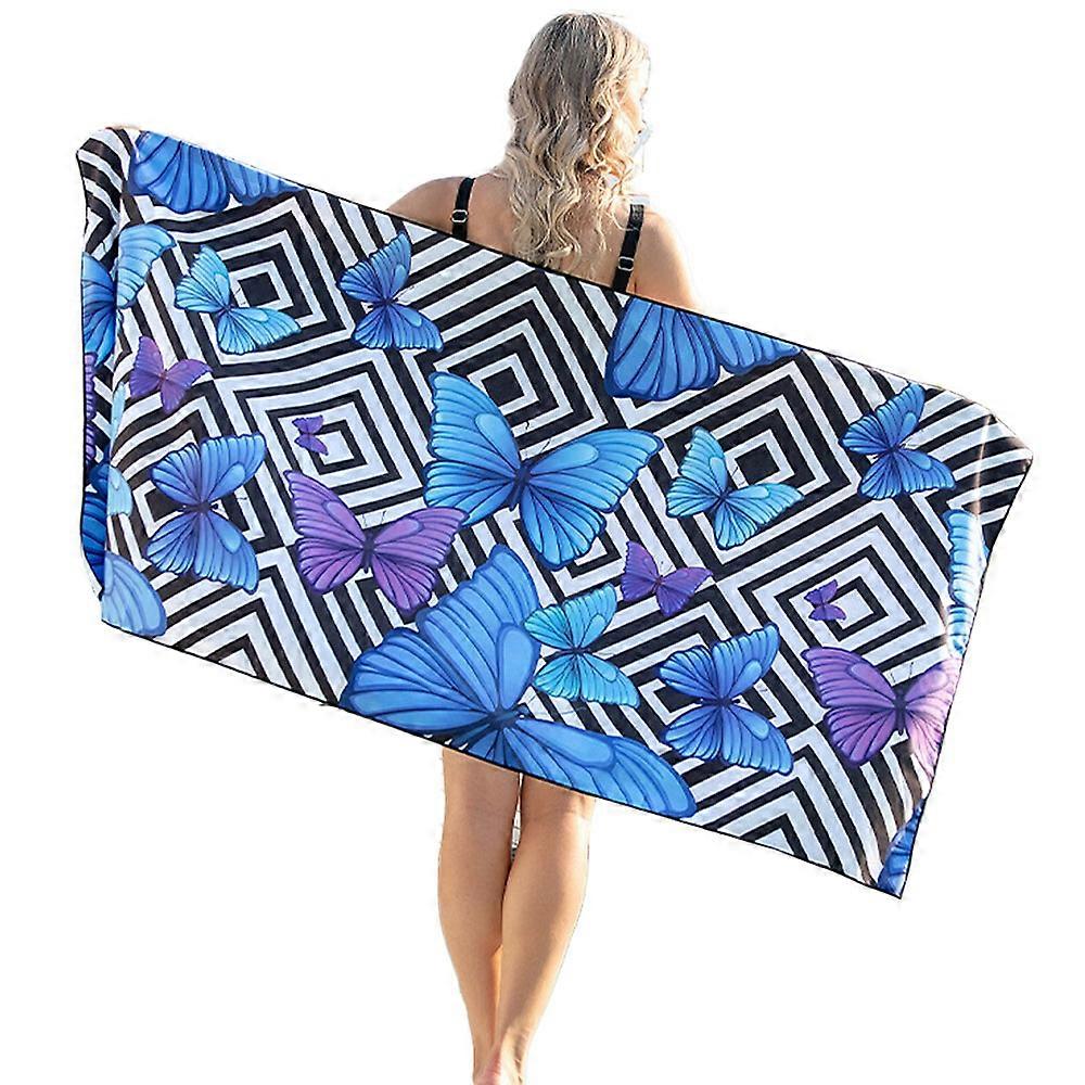 1 printed swimming beach towel, sandless, quick drying seat towel, printed beach towel - style:style1;