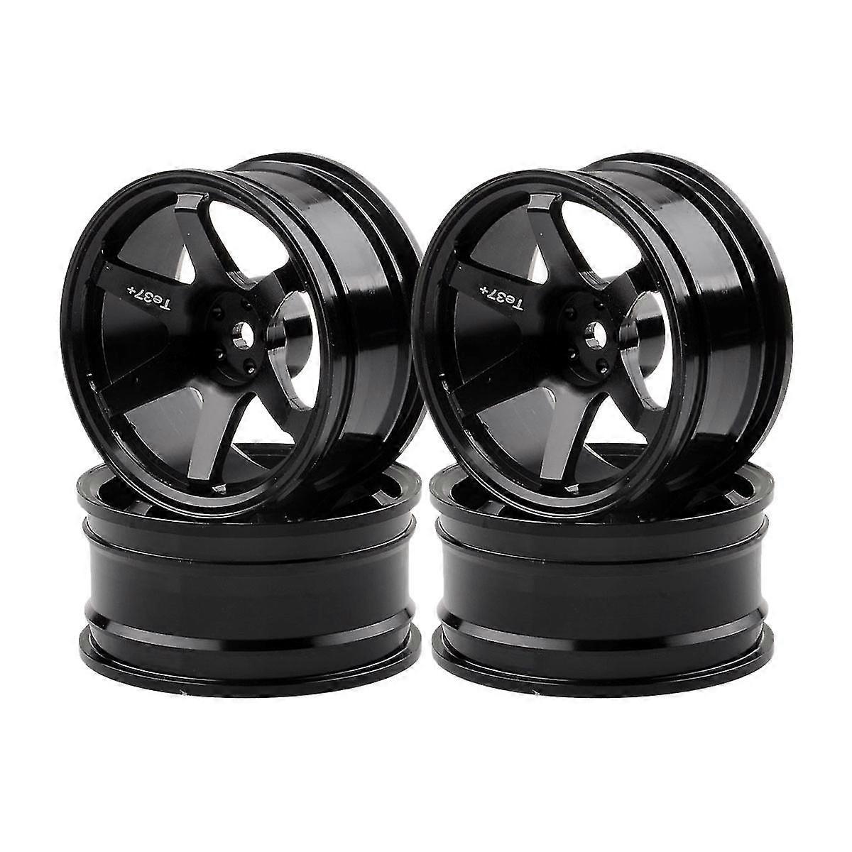 4p סגסוגת אלומיניום 6 דיבר חישוק גלגלים, שחור + (d)