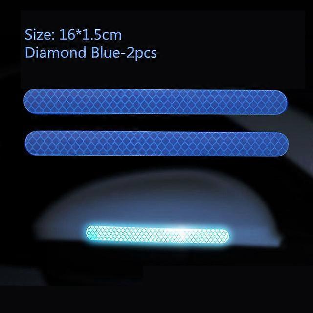 2pcs Car Rearview Mirror Warning Reflective Stickers Night Safety Reflective Warning Strip Anti-collision Anti-scratch Stickers