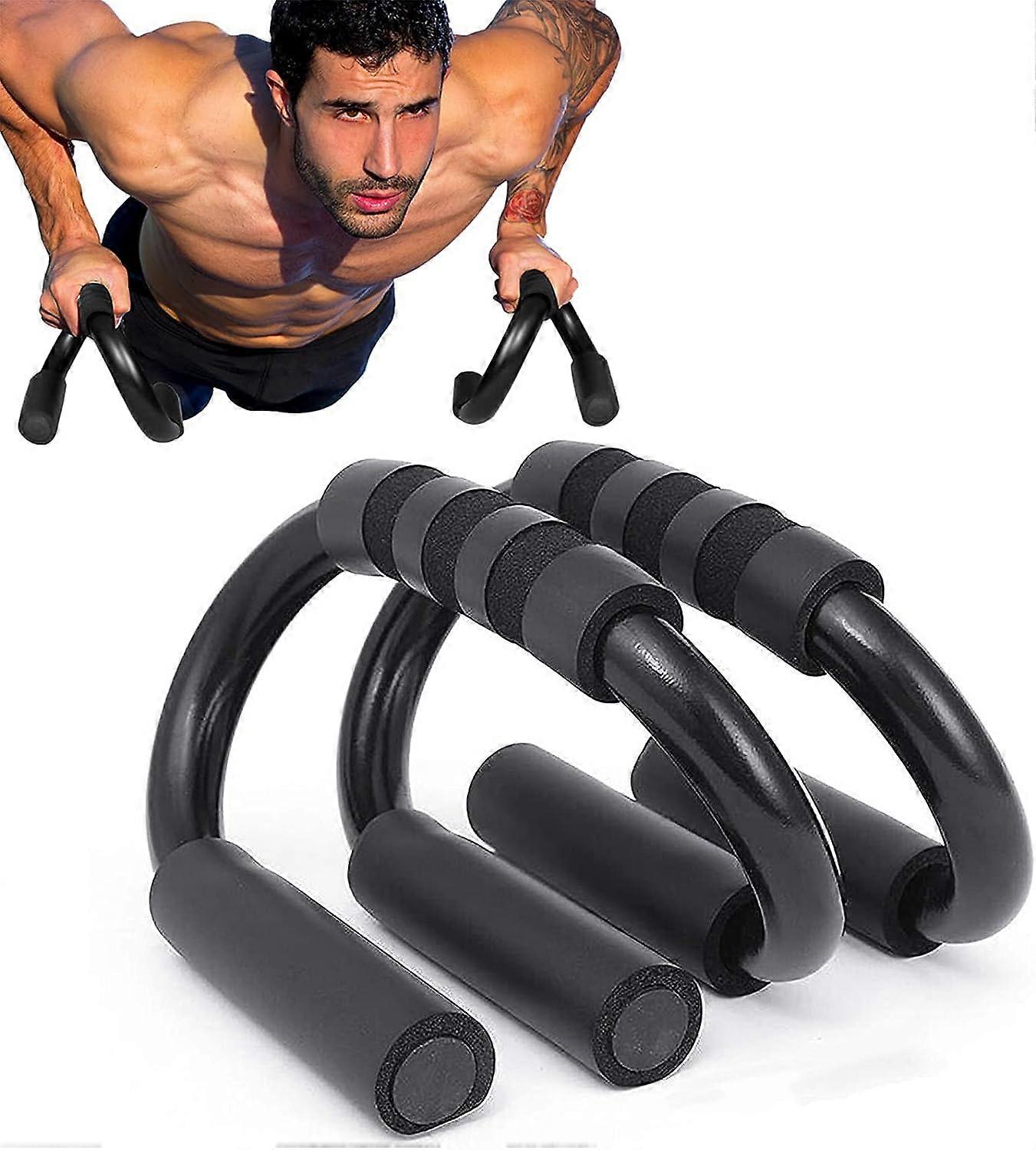 1 Pair Push-Up Handles, S Shape Push-Up Handles Steel Bars And Foam, Push-Up Support, Push-Up Bars, Chest Press, Non-Slip Foam, Strength Training, Fit