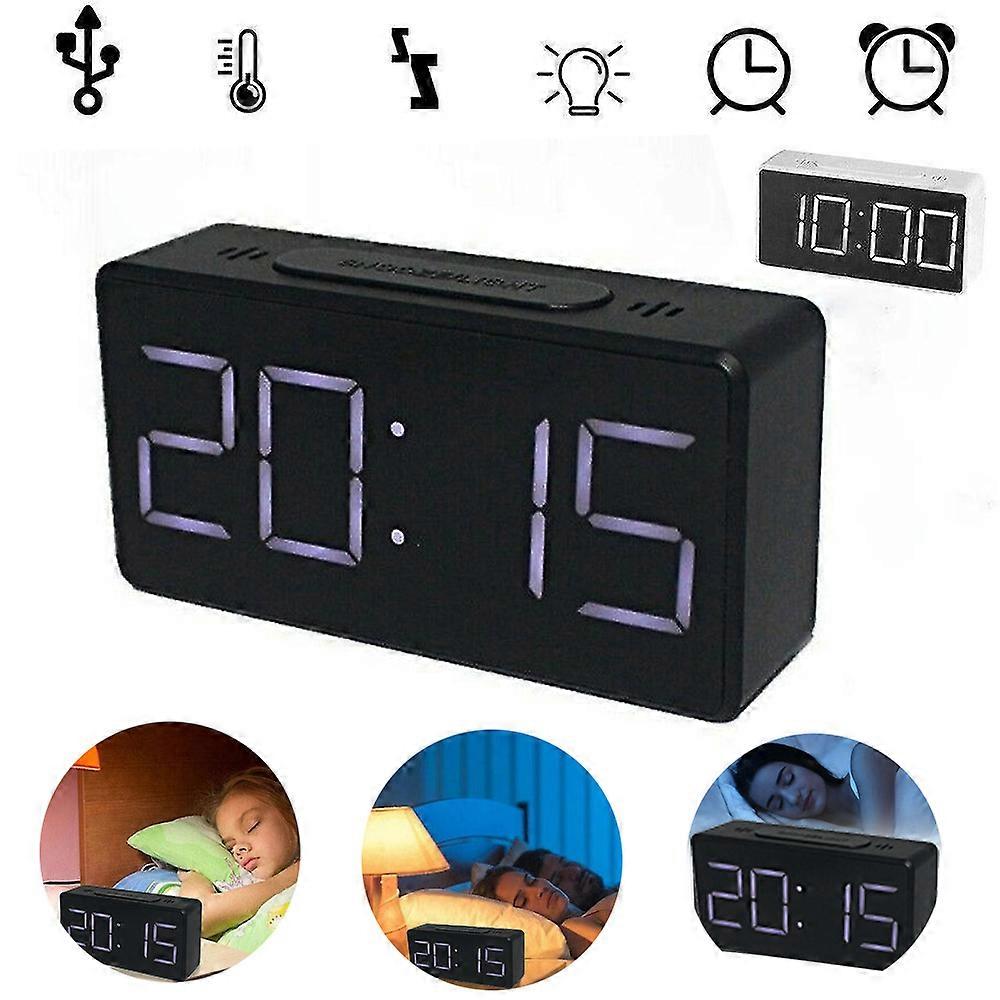 Digital LED Large Display Alarm Clock Mirror Electronic Alarm Time