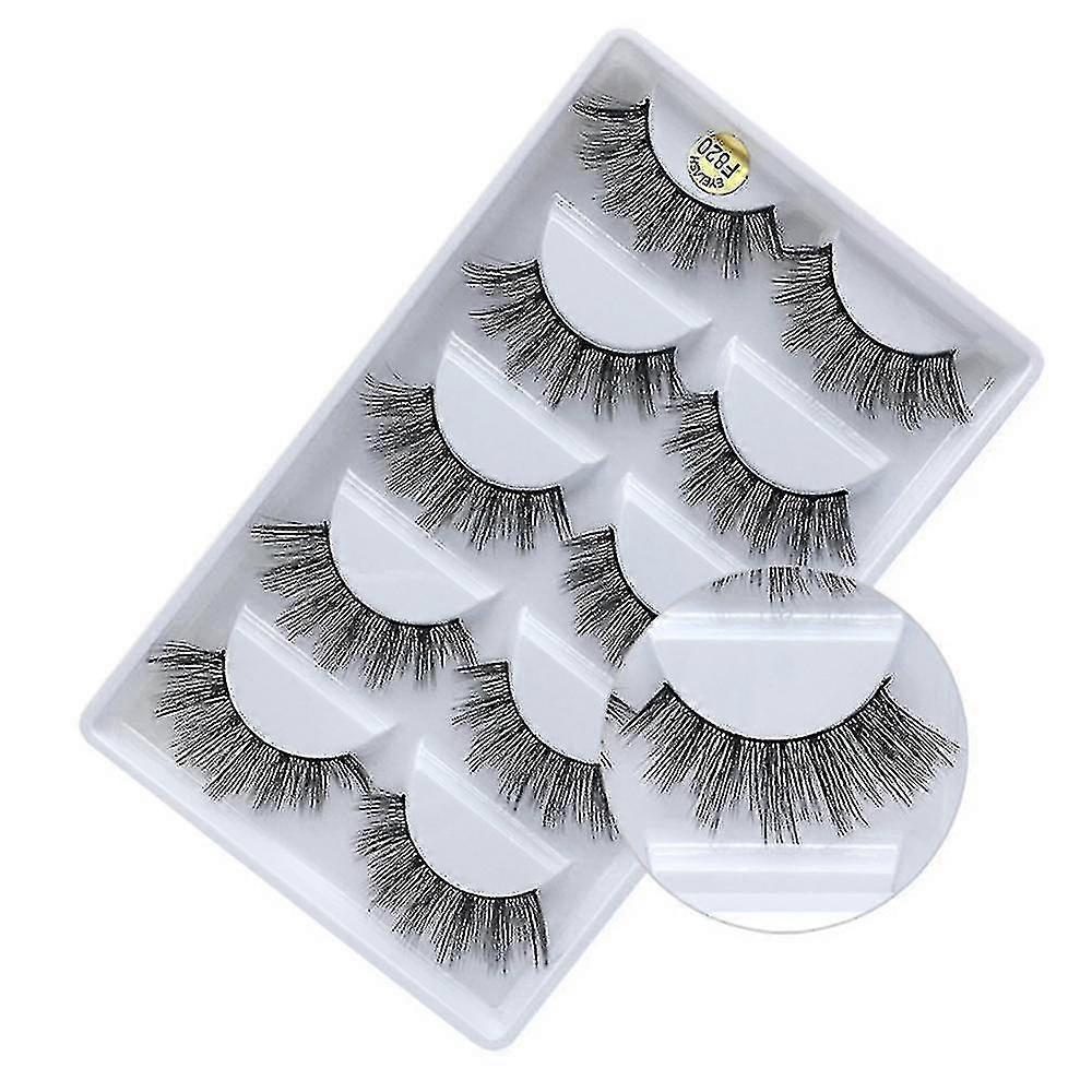 5 Pairs Set Thick False Eyelashes(3.4x1.4cm)(Black)