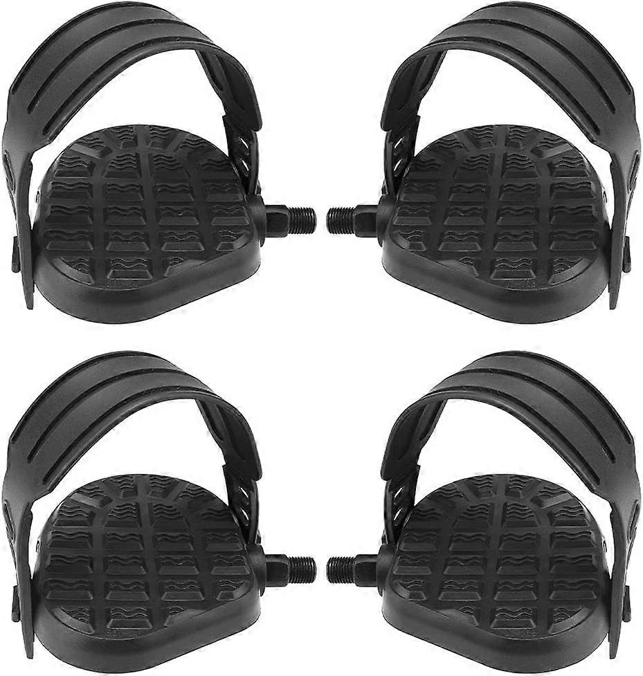 Sykkelpedaler med stropper Treningssykkelpedaler og stropper Fixie Set Replacement Bike Pedals med justerbare pedalstropper for treningssykler Spinning 