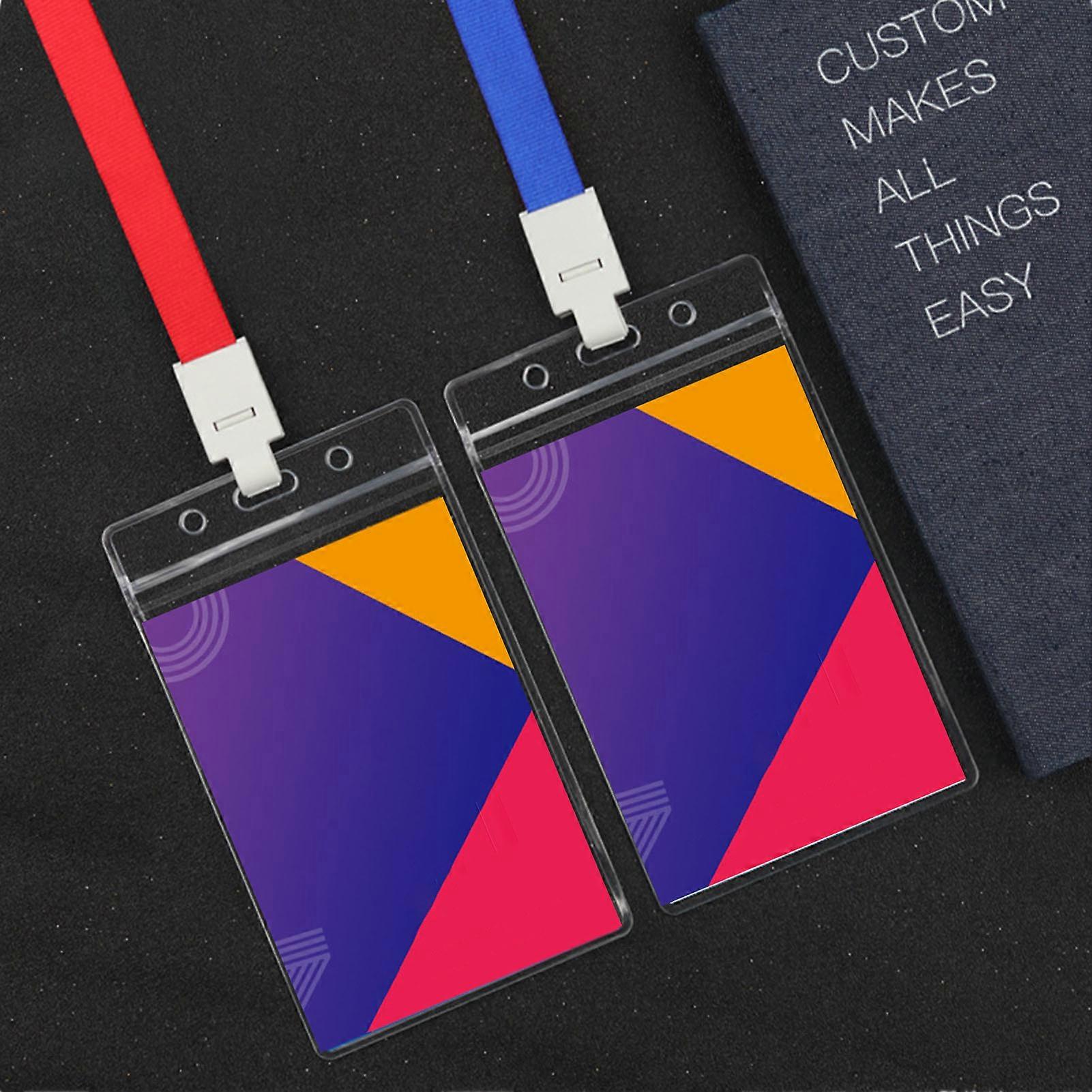 Waterproof Card Holder with Lanyard Business School Resealable Zip ID Card Holder for Carnival Sail Keys