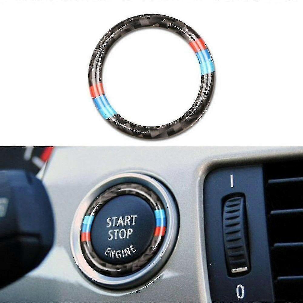 Carbon Fibre Engine Start Stop Ignition Key Surround Trim for BMW E90 E92 E93