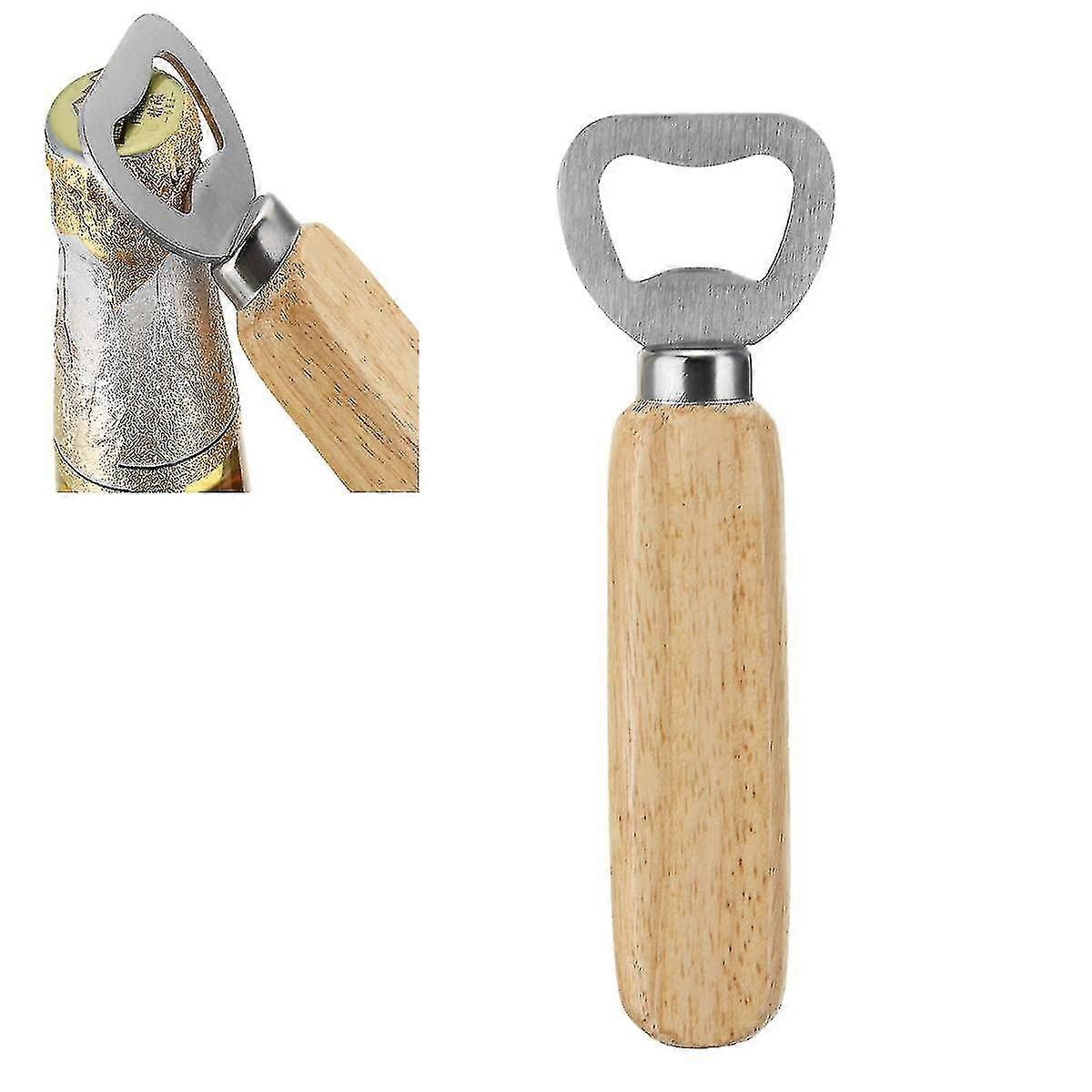 Wooden Bottle Opener Beer Can Opener Household Kitchen Bar Tools For Home Handle Handheld Wine Soda Glass Cap-c