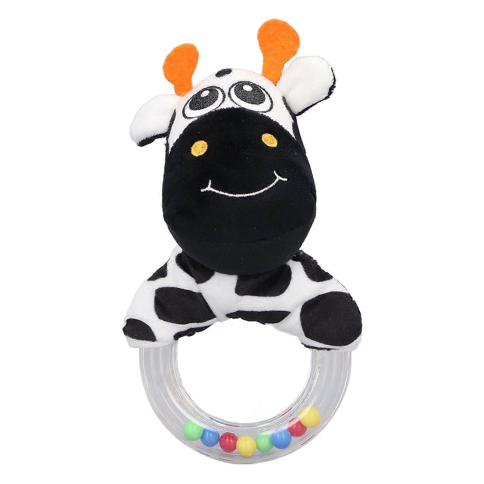 Deer Hand Bells Toy Soft Rattles Shaker for Toddler Boy Girl - Cute Plush Stuffed (BlackWhite Color Blocking)