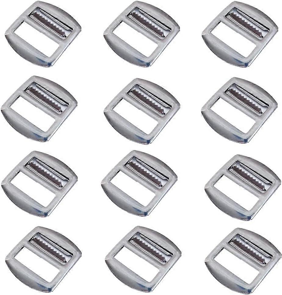 12 stk slide spænde stige lås spænde justerbart metal spænde til vest rygsæk webbing stropper taske tilbehør (20mm)