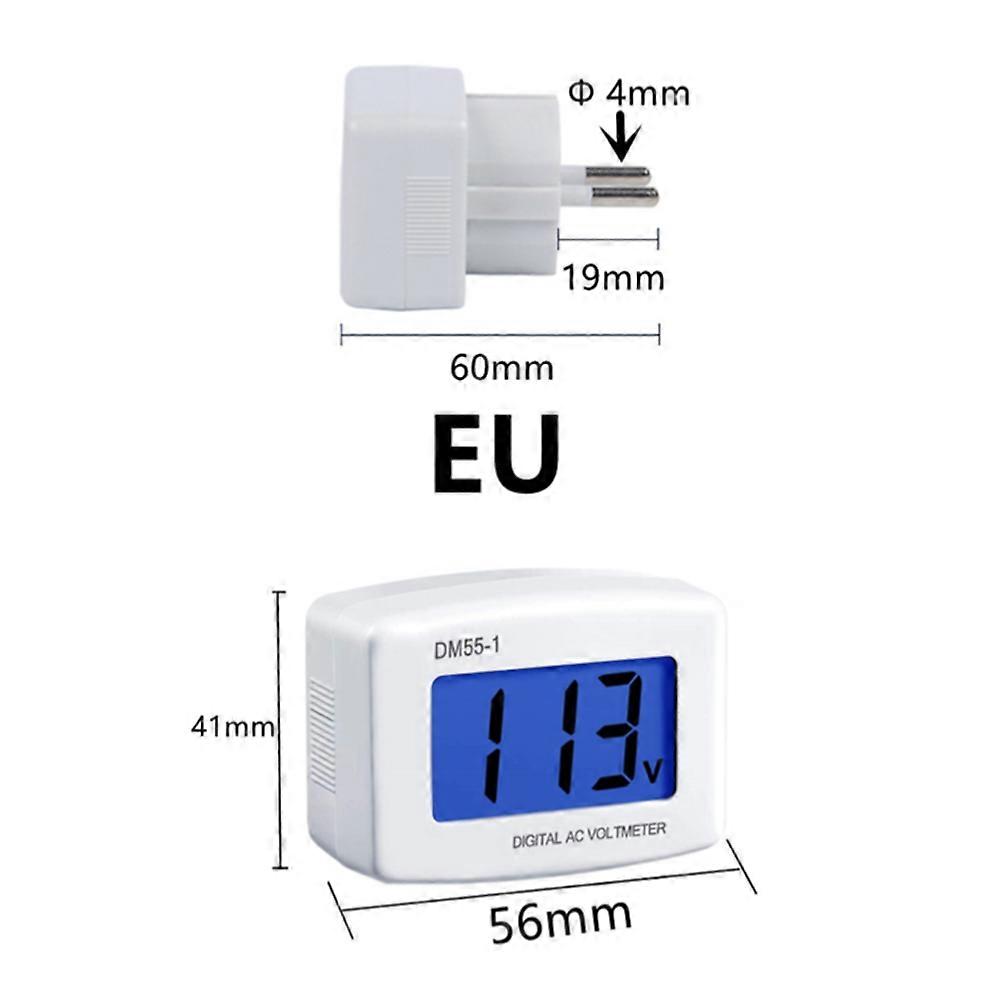 AC 110V 220V Digital Voltmeter EU US Plug Volt Meter Socket Voltage Tester LCD Display Voltage Meter  Wall Flat Voltage Meter