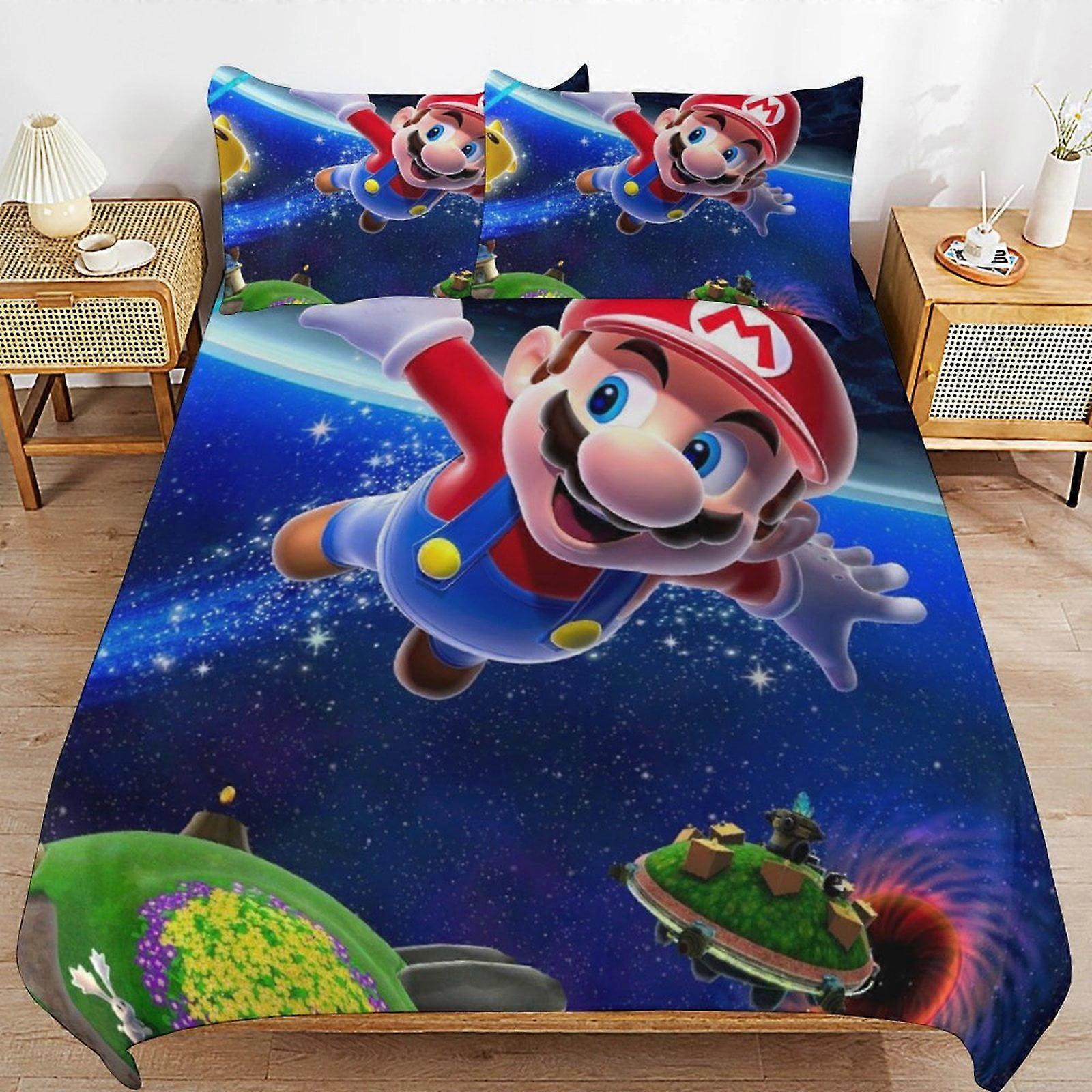 Bedding set JP54 Super Mario 3-Piece Comforter,Super Mario Bedding Set, Soft Microfiber Duvet Cover Set with Zipper Closure TH54