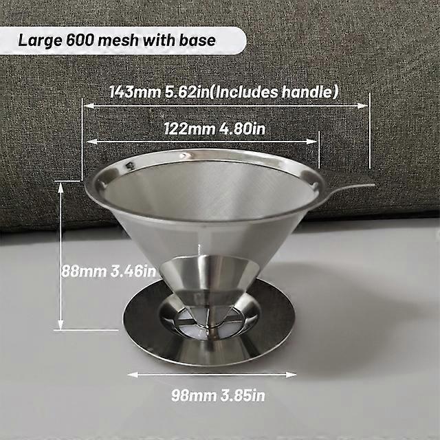Coffee Filter Holder Reusable Double Layer 304 Stainless Steel Coffee Filter Pour Over Coffees Dripper Mesh Espresso Tea Filter