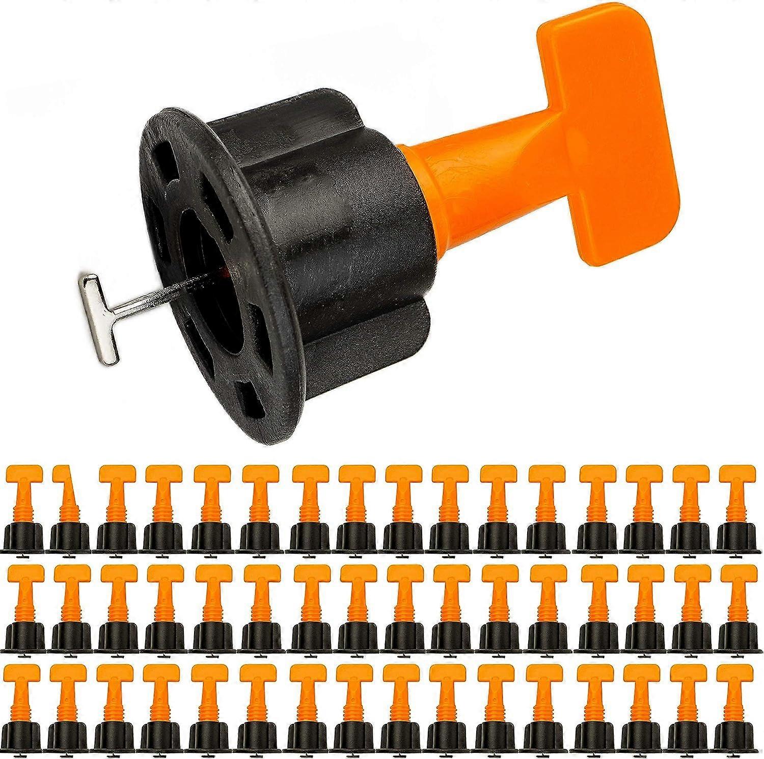 Self-Leveling Spacers for Joints Over 2mm and Tiles 3-16mm Thick, 67mm Length, Pack of 50 Tile Laying Aids, Reusable, Spacers and Pulls