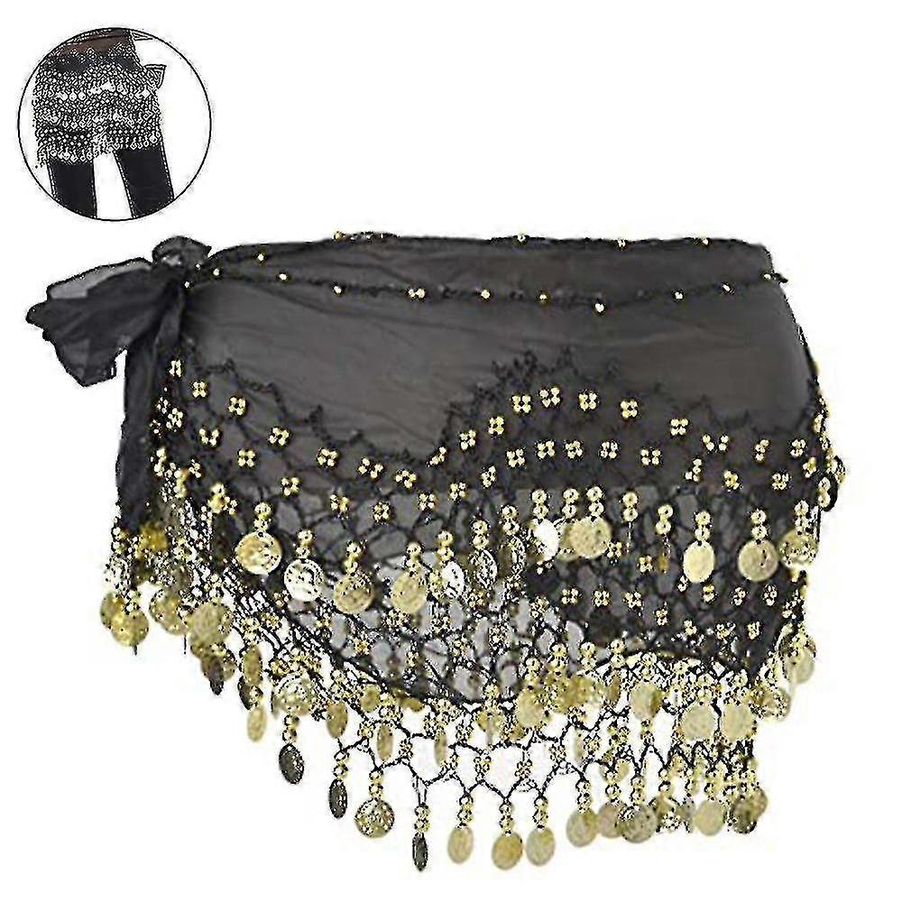 Hip Scarf For Belly Dancing, Women's Belly Dance Scarf With Coin Skirt