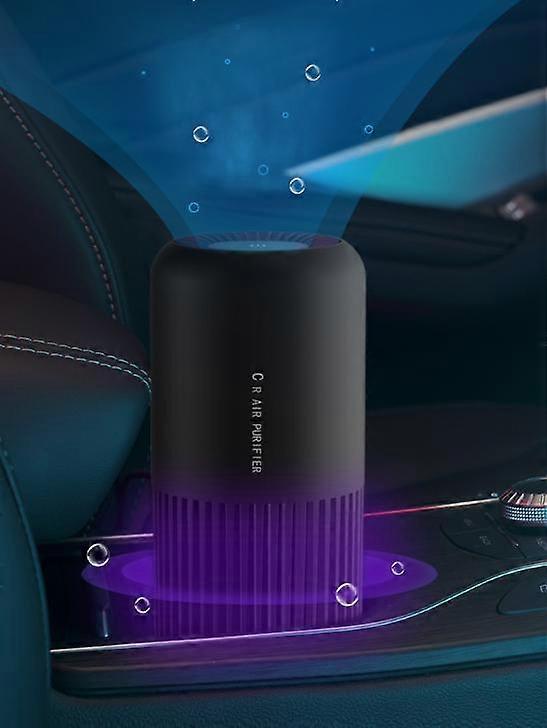 Black Air Purifier with True HEPA Filter with UV-C Light, Mini Air Purifier Removes 99.97% Smoke Allergens Dust, Purificate