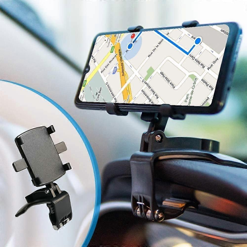 Multi-Function Car Dashboard Phone Holder, with 360 Rotatable Adjustable Spring Clip, Suitable for 4-7'' Smartphones