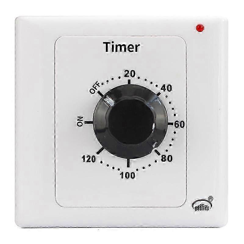 120 Min Timer Switch, AC 220V 15A Intelligent Mechanical Countdown Timer Socket Time Switch 86 Panel Timer Control Button