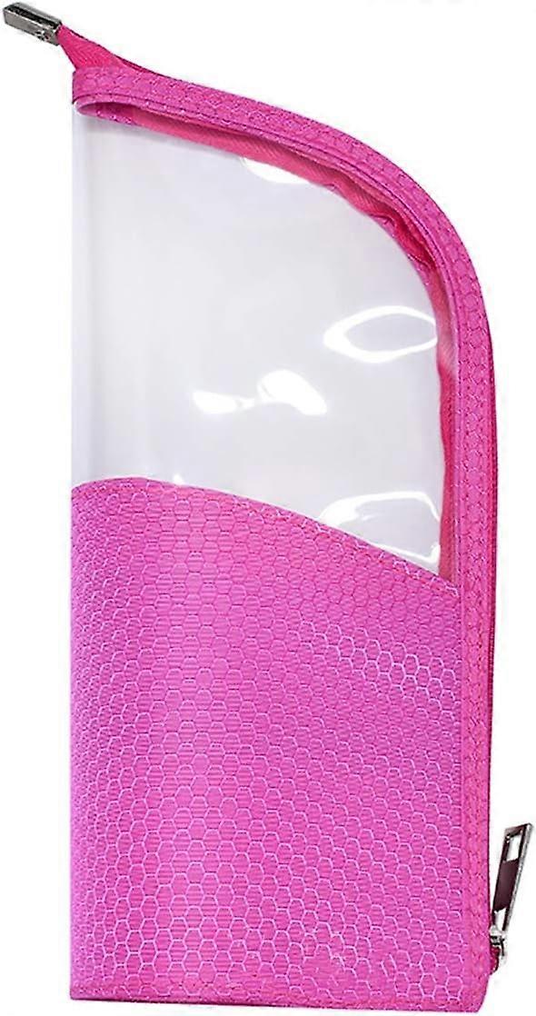 トラベルメイクアップブラシホルダー、ハーフクリアトラベルメイクアップブラシホルダーバッグポータブル防水ダスト