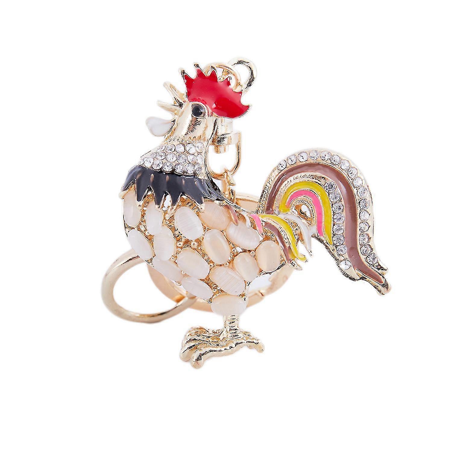 Rooster Rhinestone Handbag Charm Key Chain-MXBC