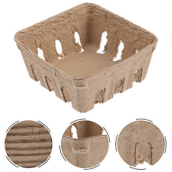 50Pcs Paper Berry Basket Household Fruit Tray Berry Fruit Basket Paper Pulp Basket