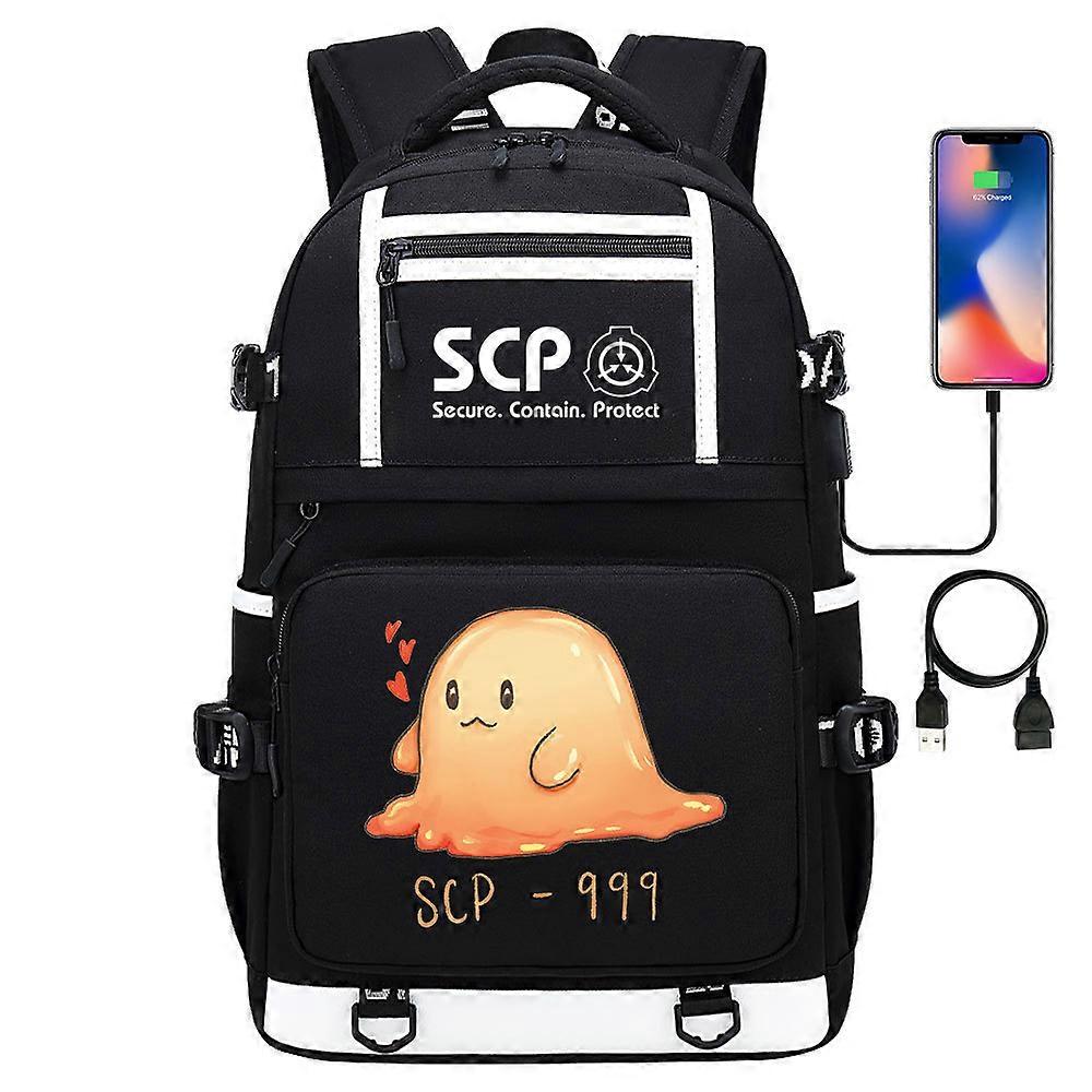 SCP مؤسسة إجراءات احتواء خاصة حقيبة ظهر USB - حقيبة كتب الطالب مضيئة حقيبة ظهر للمدرسة والسفر