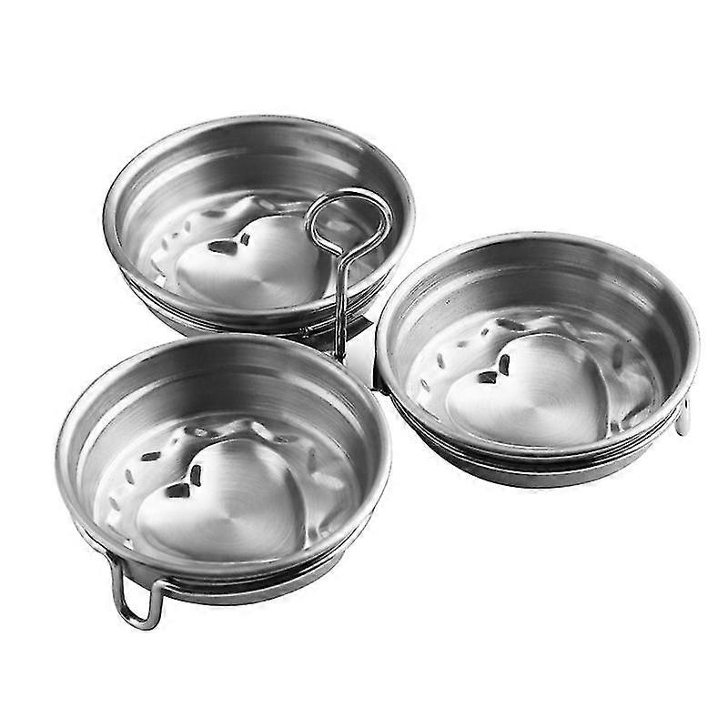 3pcs Edelstahl Eierform Eier Wilderer Easy Ei kochende Form Ölbürste