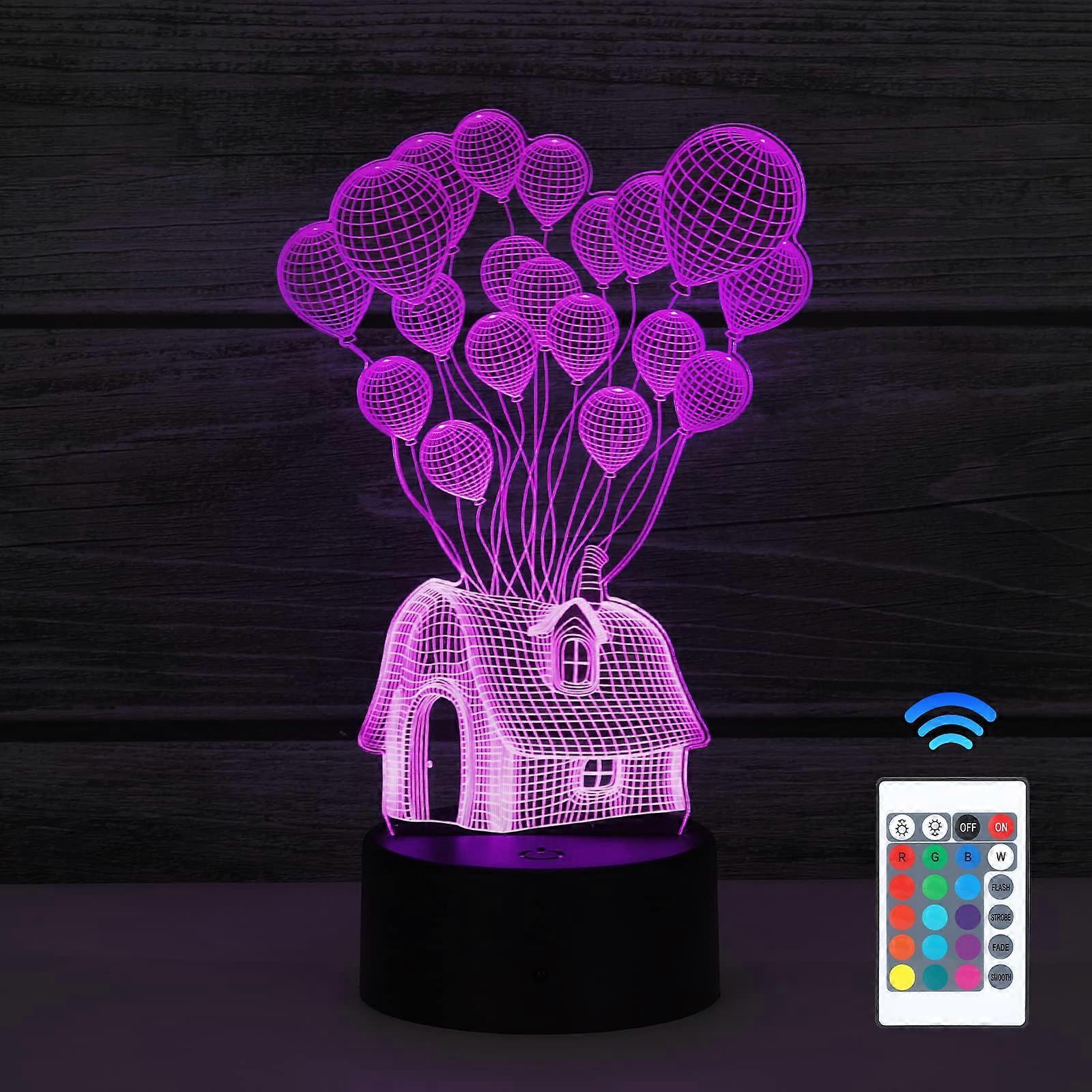 3D Night Light for Kids, 3D Illusion Lamp 16 Colors Change with Remote Control Smart Touch Decor