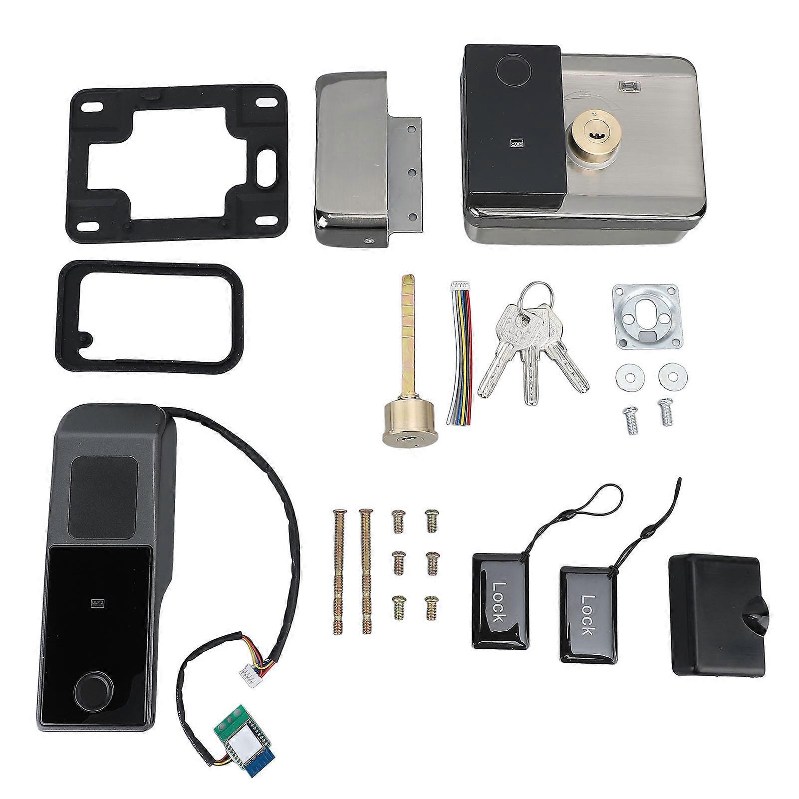 Smart Rim Lock with Fingerprint Recognition: Keyless Entry, Waterproof, Easy Install