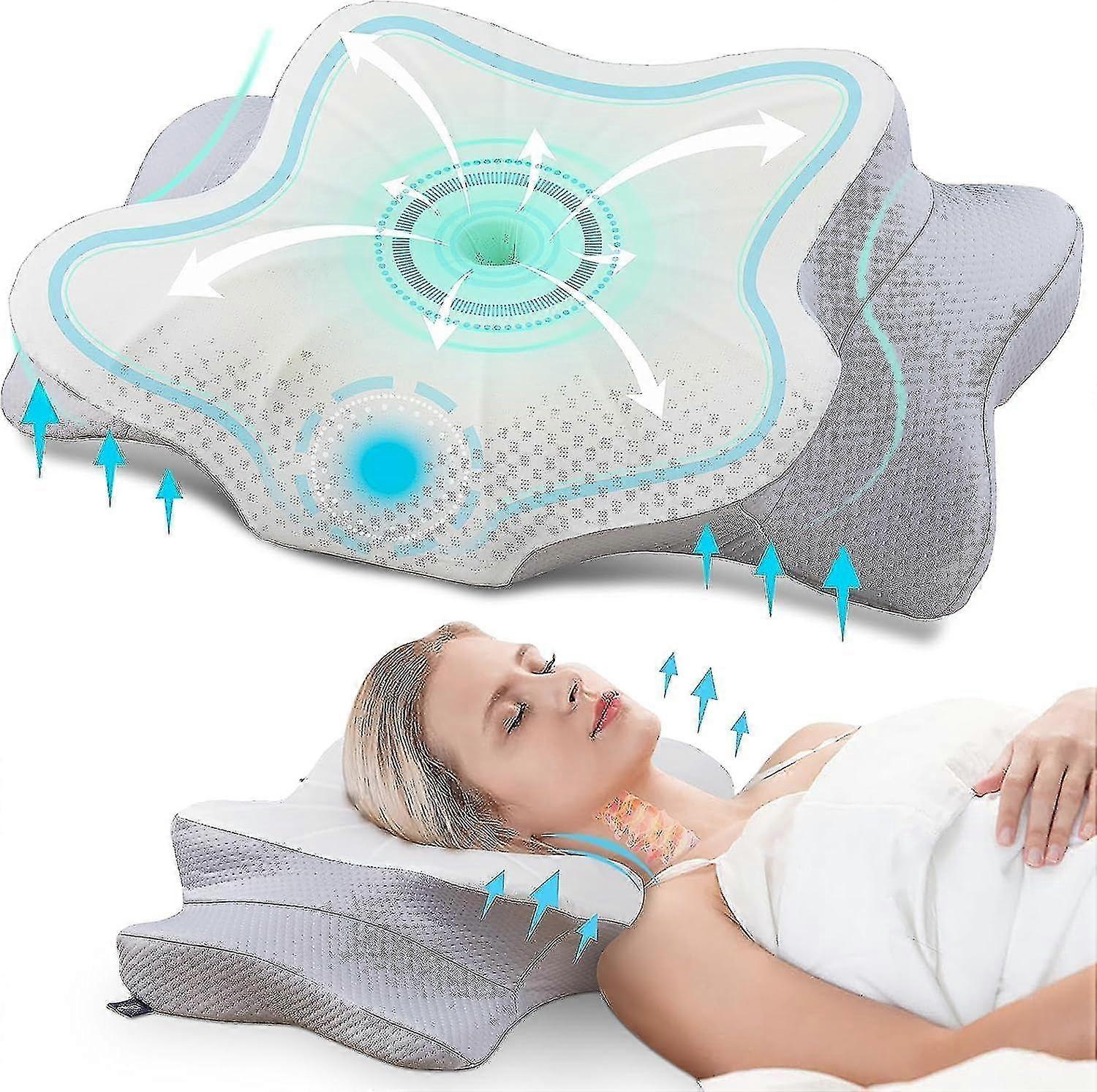 Orthopaedic Pillow, Ergonomic Neck Support Pillow Made Of Memory Foam And Neck Pillow For Optimal Support, Pillow For Sides, Back And Stomach Sleepers