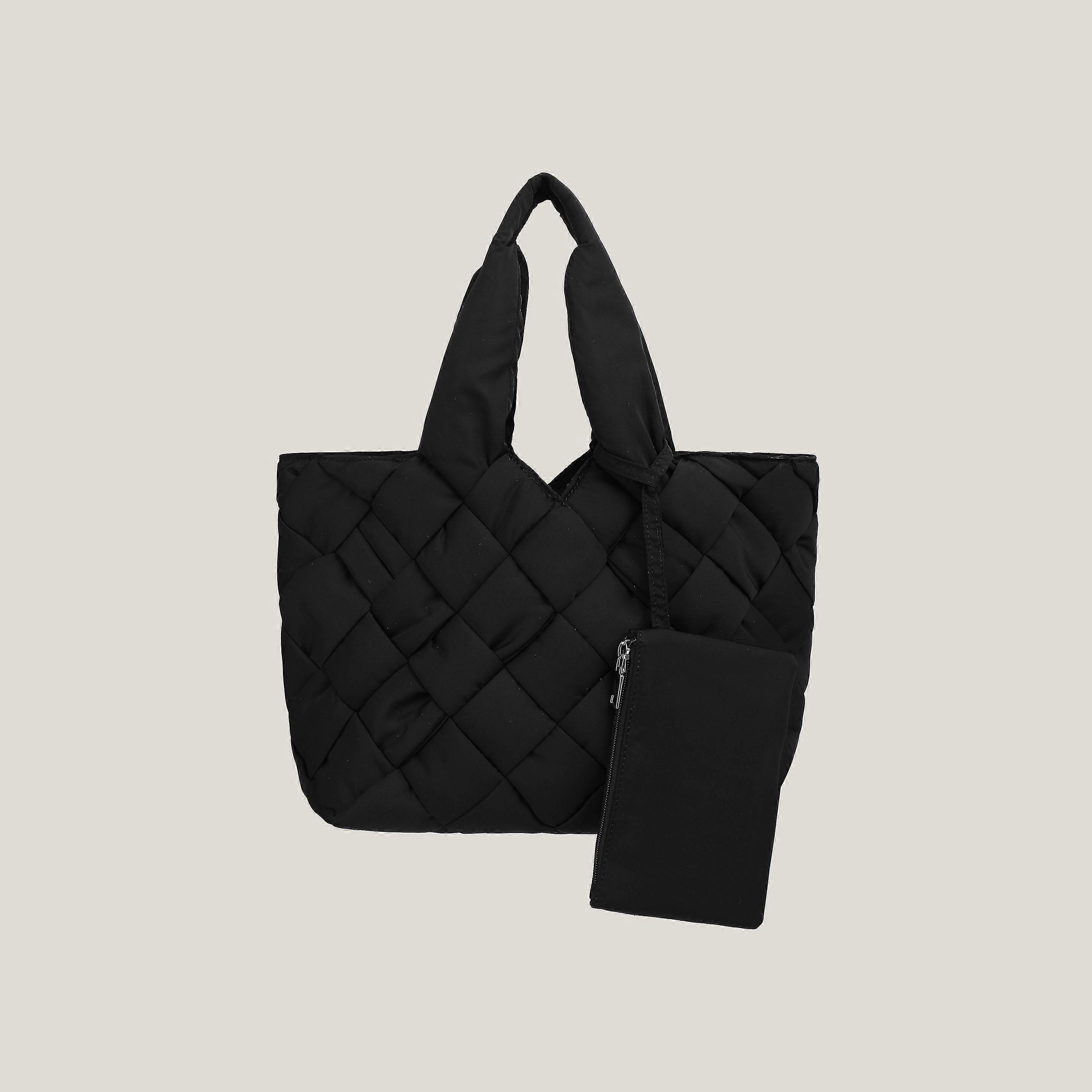 ניילון ארוג מרופד טוטה קיבולת גדולה למטה תיק כתף מרופד