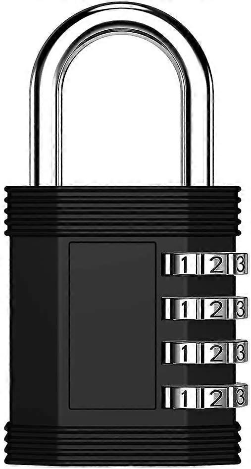 Combination Lock, 4 Digit Lock for Locker, Gym Locker and Employee Locker, Hasp and StorageBlack
